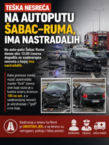 saobracajna nesreca na putu sabac ruma